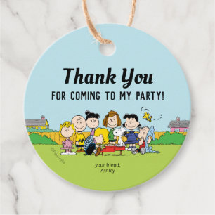 Peanuts Charlie Brown and Gang Birthday Favour Tags