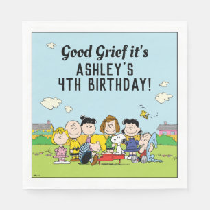 Peanuts   Charlie Brown and Gang Birthday Napkin