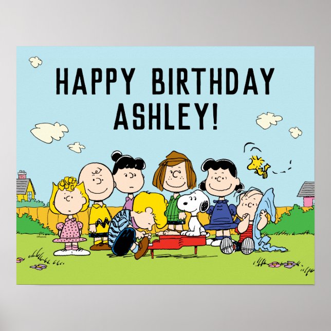 Peanuts | Charlie Brown and Gang Birthday Poster (Front)
