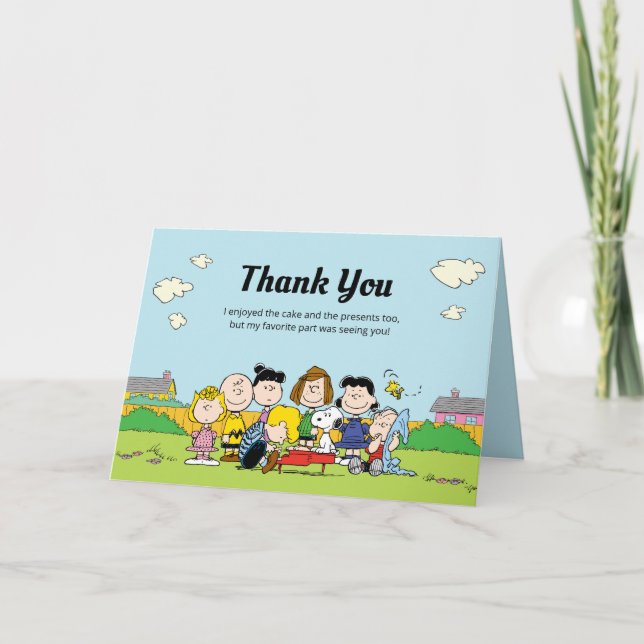 Peanuts | Charlie Brown and Gang Birthday Thank You Card (Front)