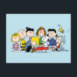 Peanuts | Charlie Brown and Gang Postcard<br><div class="desc">Send cheerful greetings with this charming postcard featuring Charlie Brown and the entire Peanuts gang. Perfect for notes,  invitations,  or as a collectable,  this design showcases the timeless camaraderie and joy of the beloved Peanuts characters.</div>