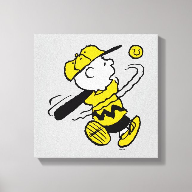 Peanuts | Charlie Brown at Bat Canvas Print (Front)