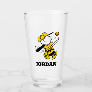 Peanuts Charlie Brown at Bat Glass