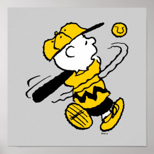 Peanuts Charlie Brown at Bat Poster