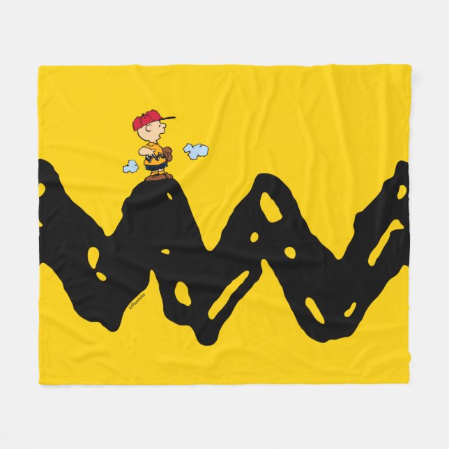 Peanuts | Charlie Brown Baseball Fleece Blanket (Front (Horizontal))
