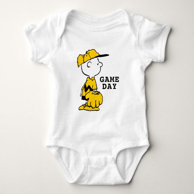 Peanuts | Charlie Brown Baseball Game Baby Bodysuit (Front)