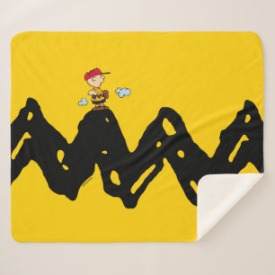 Peanuts Charlie Brown Baseball Sherpa Blanket