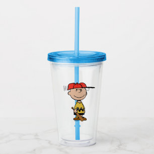 Peanuts   Charlie Brown Baseball Smile Acrylic Tumbler