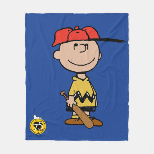 Peanuts   Charlie Brown Baseball Smile Fleece Blanket