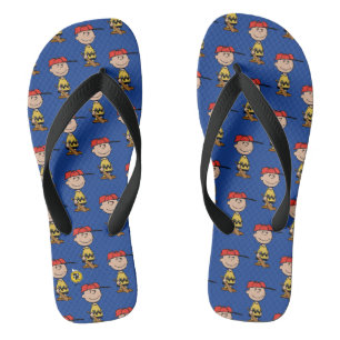 Peanuts   Charlie Brown Baseball Smile Flip Flops