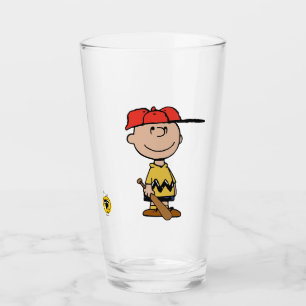 Peanuts Charlie Brown Baseball Smile Glass