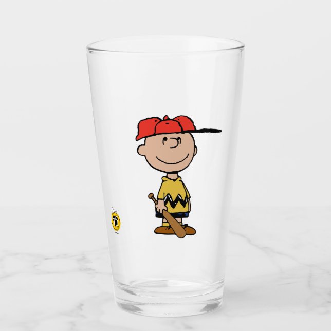Peanuts | Charlie Brown Baseball Smile Glass (Front)