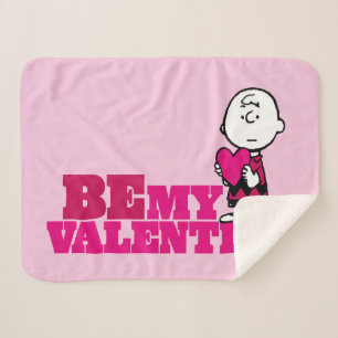 Peanuts   Charlie Brown Be My Valentine Sherpa Blanket