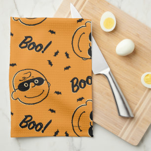 Peanuts   Charlie Brown Boo! Pattern Tea Towel