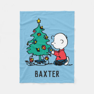 Peanuts   Charlie Brown Christmas Lights Fleece Blanket