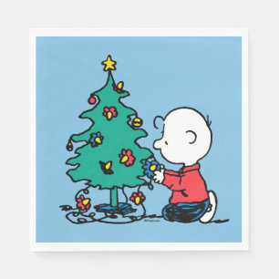 Peanuts   Charlie Brown Christmas Lights Napkin