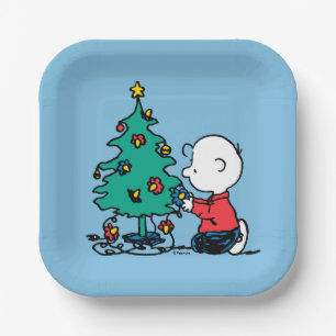 Peanuts   Charlie Brown Christmas Lights Paper Plate
