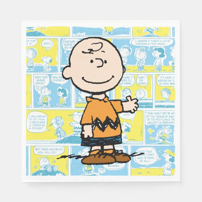 Peanuts | Charlie Brown Comic Pattern Napkin (Front)
