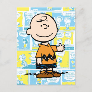 Peanuts   Charlie Brown Comic Pattern Postcard