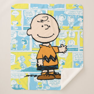 Peanuts Charlie Brown Comic Pattern Sherpa Blanket