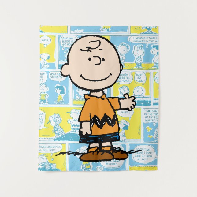 Peanuts | Charlie Brown Comic Pattern Tapestry (Front)
