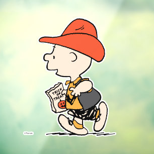 Peanuts Charlie Brown Cowboy Halloween Window Cling