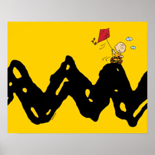 Peanuts   Charlie Brown Flying Kite Poster