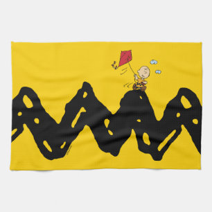 Peanuts   Charlie Brown Flying Kite Tea Towel