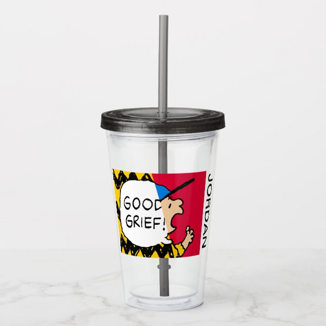 Peanuts | Charlie Brown Good Grief Half & Half Acrylic Tumbler (Front)