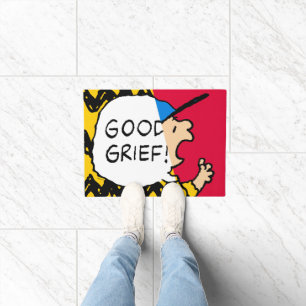 Peanuts   Charlie Brown Good Grief Half & Half Doormat