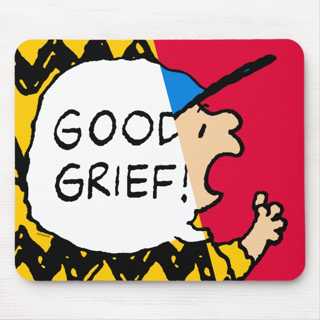 Peanuts | Charlie Brown Good Grief Half & Half Mouse Mat (Front)