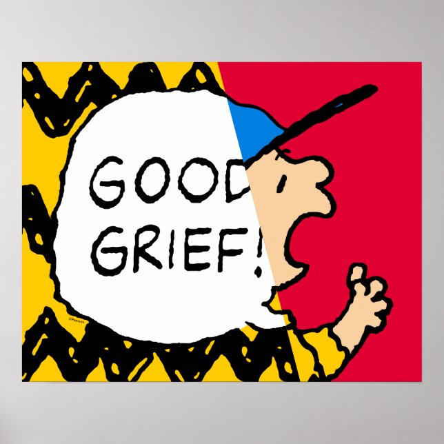 Peanuts | Charlie Brown Good Grief Half & Half Poster (Front)