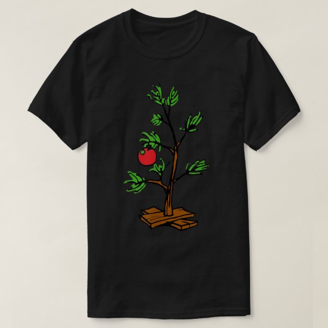 Peanuts Charlie Brown Holiday Tree  T-Shirt (Design Front)