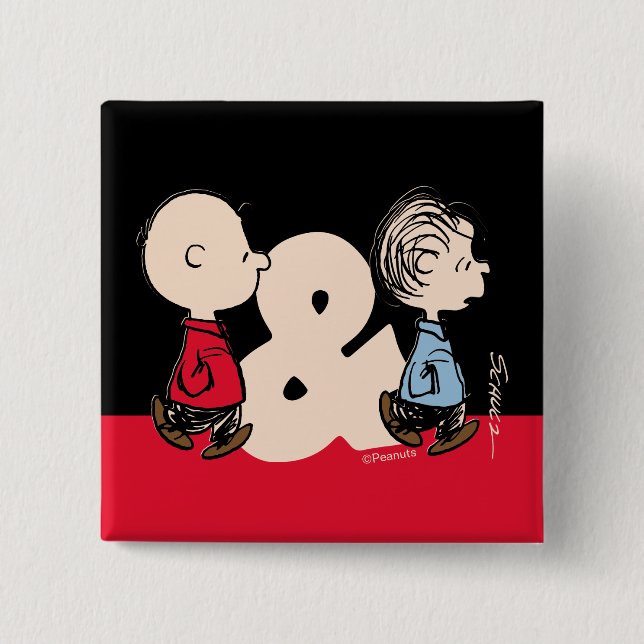 Peanuts | Charlie Brown & Linus 15 Cm Square Badge (Front)