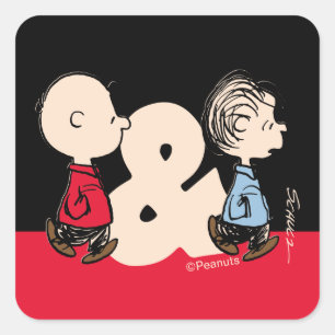 Peanuts   Charlie Brown & Linus Square Sticker