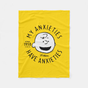 Peanuts   Charlie Brown Nervous Since 1950 Fleece Blanket