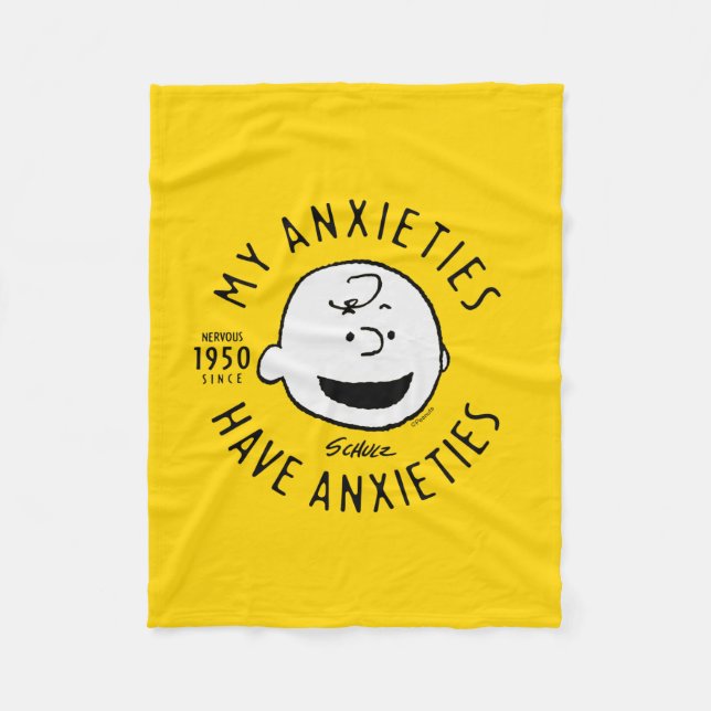 Peanuts | Charlie Brown Nervous Since 1950 Fleece Blanket (Front)