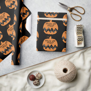 Peanuts   Charlie Brown Orange Pumpkin Wrapping Paper