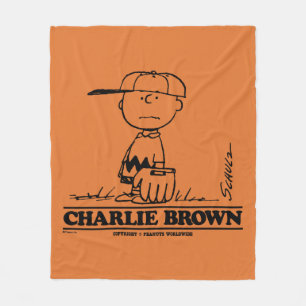 Peanuts   Charlie Brown Playing Ball Fleece Blanket