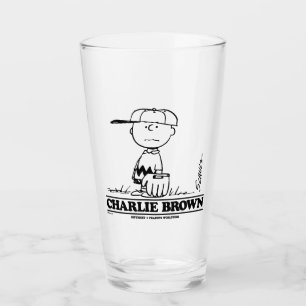 Peanuts Charlie Brown Playing Ball Glass