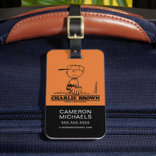 Peanuts   Charlie Brown Playing Ball Luggage Tag
