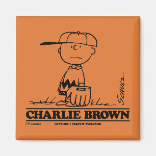 Peanuts   Charlie Brown Playing Ball Magnet