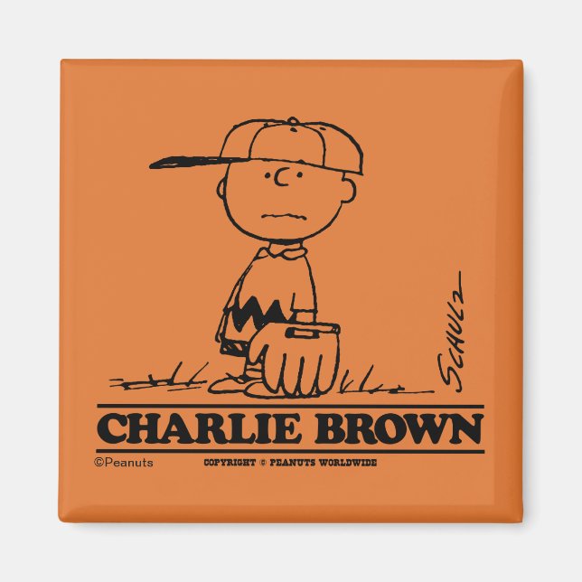 Peanuts | Charlie Brown Playing Ball Magnet (Front)