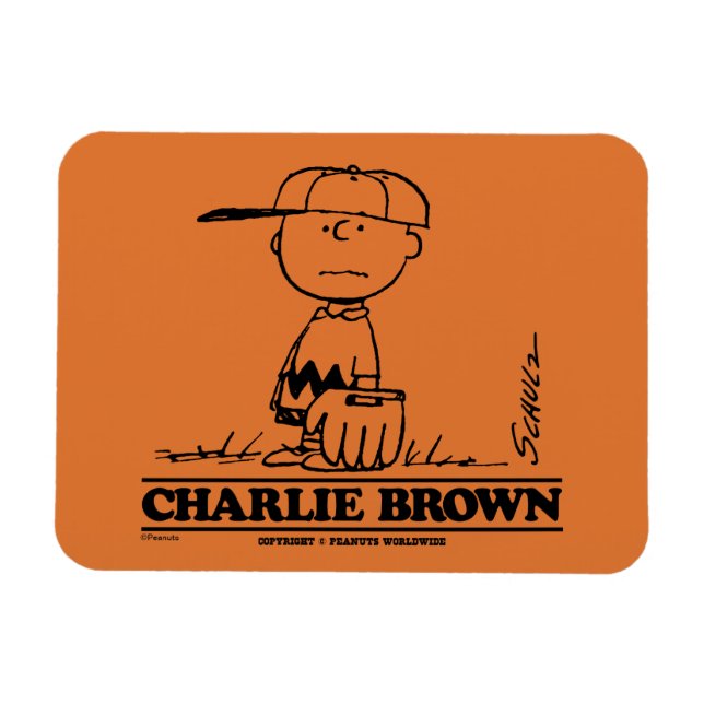 Peanuts | Charlie Brown Playing Ball Magnet (Horizontal)
