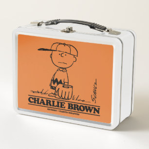Peanuts   Charlie Brown Playing Ball Metal Lunch Box
