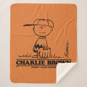 Peanuts   Charlie Brown Playing Ball Sherpa Blanket