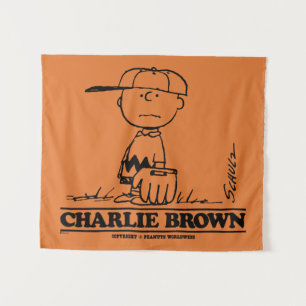 Peanuts   Charlie Brown Playing Ball Tapestry