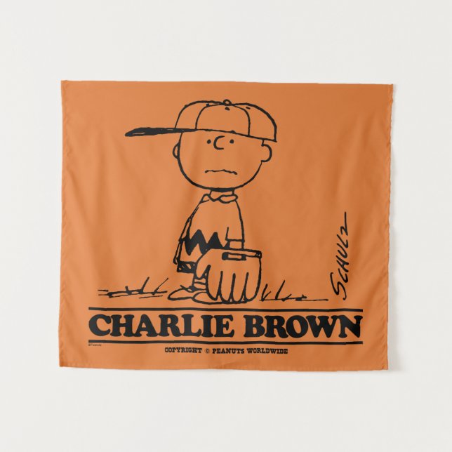 Peanuts | Charlie Brown Playing Ball Tapestry (Front (Horizontal))