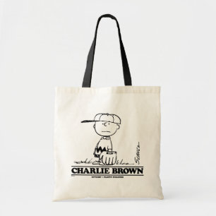 Peanuts   Charlie Brown Playing Ball Tote Bag