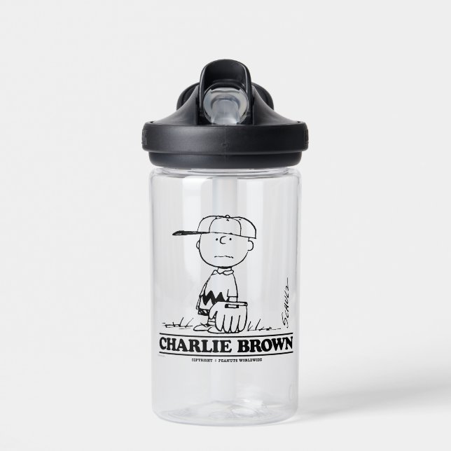 Peanuts | Charlie Brown Playing Ball Water Bottle (Front)